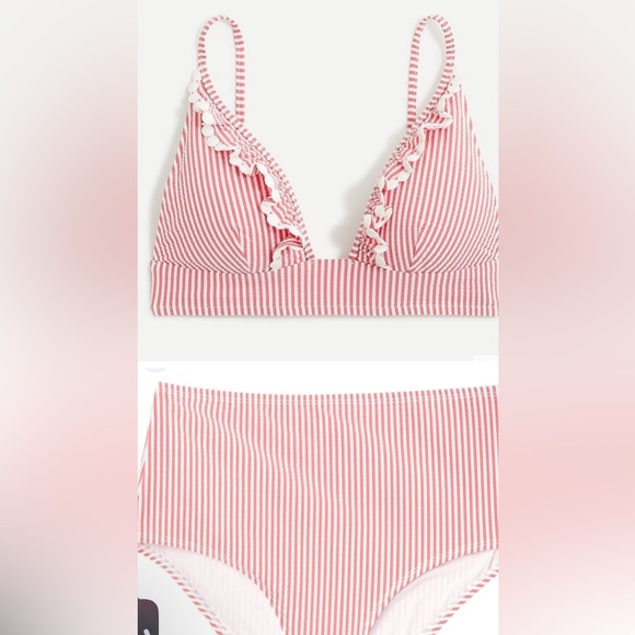 Other - J. Crew high-waisted seersucker bikini with two tops